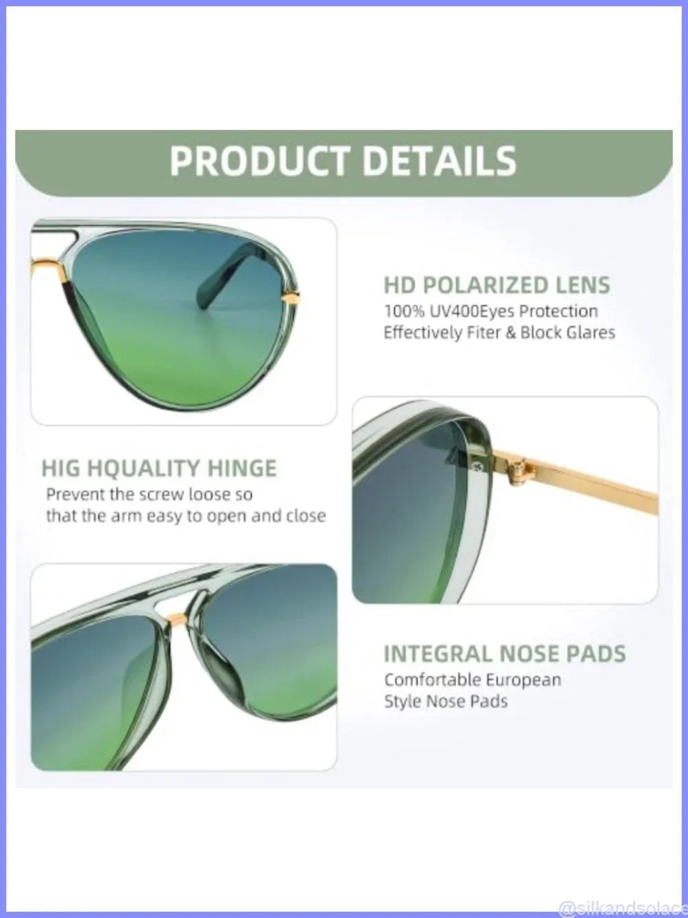 Oversized Retro Aviator Sunglasses UV400 Full Frame Unisex Designer
